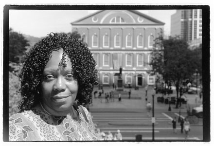 Glenola Mitchell at Government Center in Boston 
